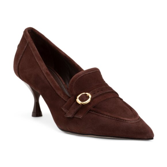 LARROUDE Handmade In Brazil Suede Susan Pumps - Brown - Picture 1 of 3